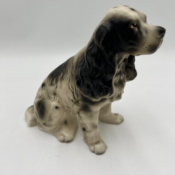 Vintage 6" Cocker Spaniel Dog Porcelain Figurine Erich Stauffer Mid Century Japa - Picture 10 of 16